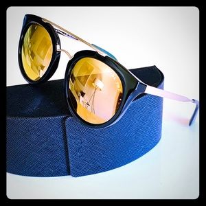 Prada Sunglasses-POLARIZED-Black/Gold